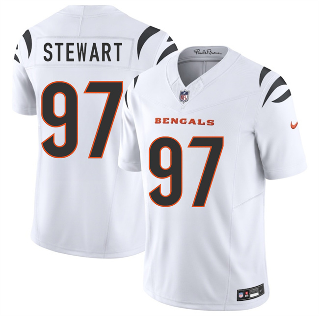 Men's Cincinnati Bengals 97 Shemar Stewart White 2025 Draft F.U.S.E. Vapor Untouchable Limited Football Stitched Jersey