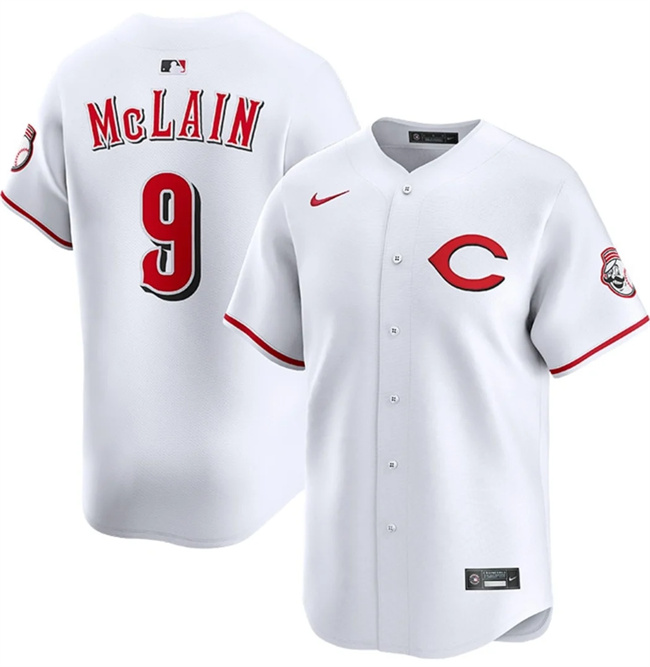 Men's Cincinnati Reds 9 Matt McLain White 2025 Home Limited Stitched Baseball Jersey