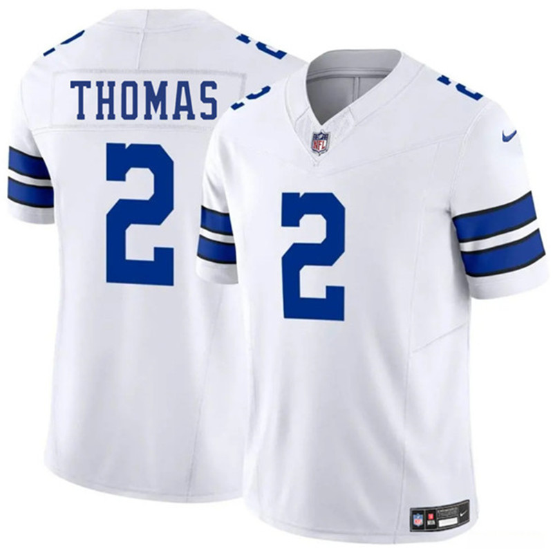 Men's Dallas Cowboys 2 Juanyeh Thomas White 2025 F.U.S.E. Vapor Untouchable Limited Football Stitched Jersey