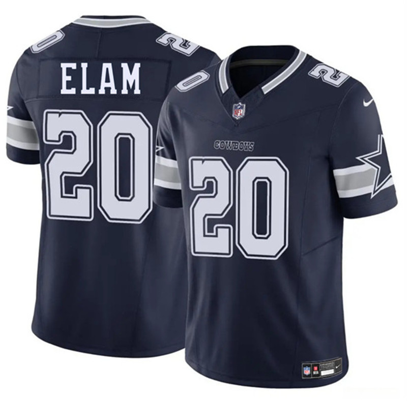 Men's Dallas Cowboys 20 Kaiir Elam Navy 2025 F.U.S.E. Vapor Untouchable Limited Football Stitched Jersey