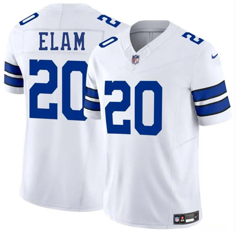 Men's Dallas Cowboys 20 Kaiir Elam White 2025 F.U.S.E. Vapor Untouchable Limited Football Stitched Jersey