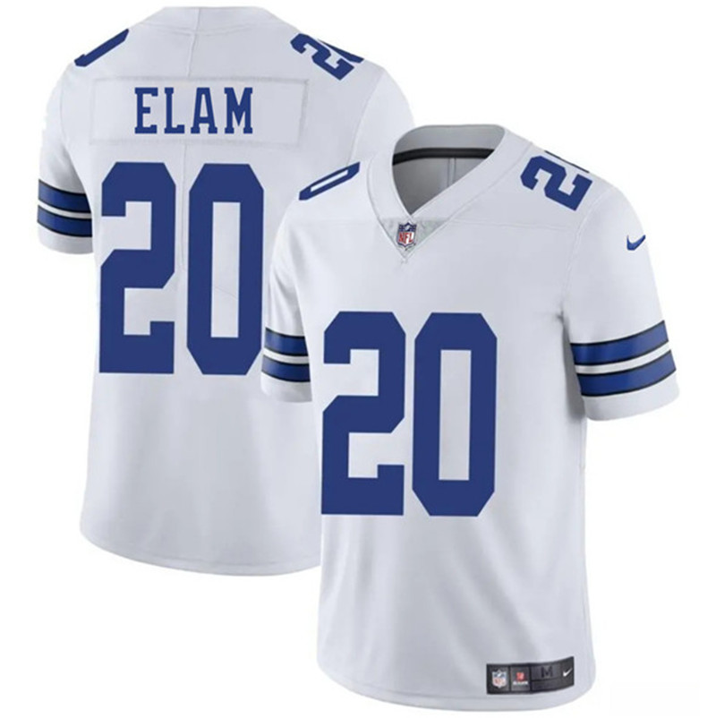 Men's Dallas Cowboys 20 Kaiir Elam White 2025 Vapor Untouchable Limited Football Stitched Jersey