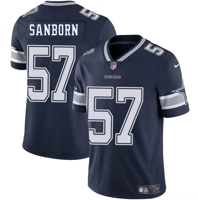 Men's Dallas Cowboys 57 Jack Sanborn Navy 2025 Vapor Untouchable Limited Football Stitched Jersey
