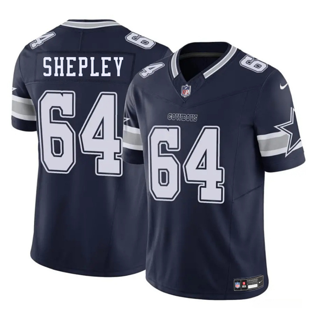 Men's Dallas Cowboys 64 Dakoda Shepleys Navy 2025 F.U.S.E. Vapor Untouchable Limited Football Stitched Jersey