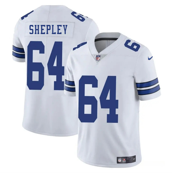 Men's Dallas Cowboys 64 Dakoda Shepleys White 2025 Vapor Untouchable Limited Football Stitched Jersey