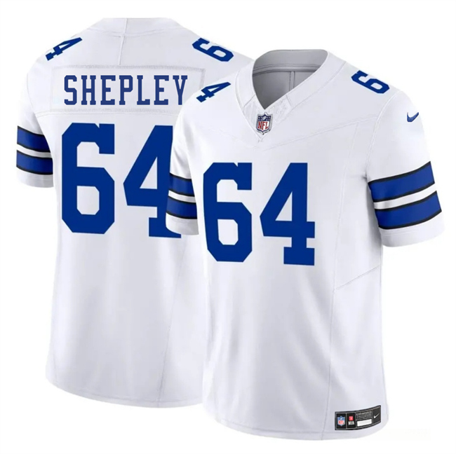 Men's Dallas Cowboys 64 Dakoda Shepleyss White 2025 F.U.S.E. Vapor Untouchable Limited Football Stitched Jersey