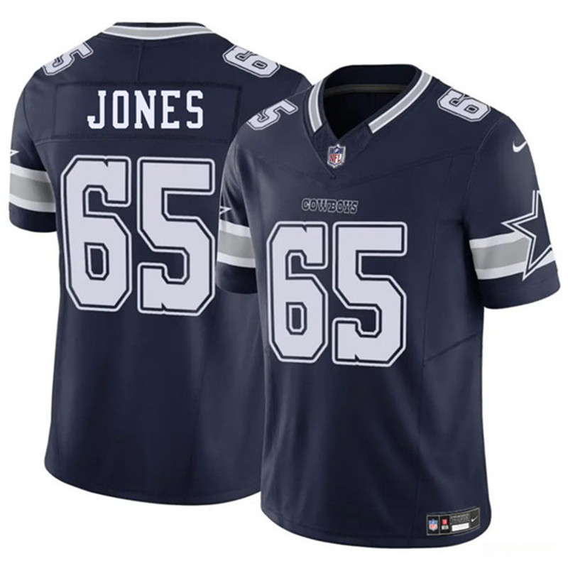 Men's Dallas Cowboys 65 Robert Jones Navy 2025 F.U.S.E. Vapor Untouchable Limited Football Stitched Jersey