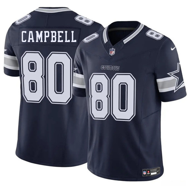 Men's Dallas Cowboys 80 Parris Campbell Navy 2025 F.U.S.E. Vapor Untouchable Limited Football Stitched Jersey