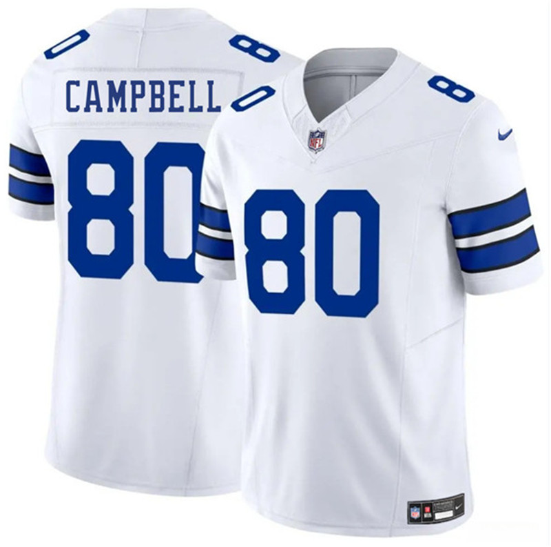 Men's Dallas Cowboys 80 Parris Campbell White 2025 F.U.S.E. Vapor Untouchable Limited Football Stitched Jersey