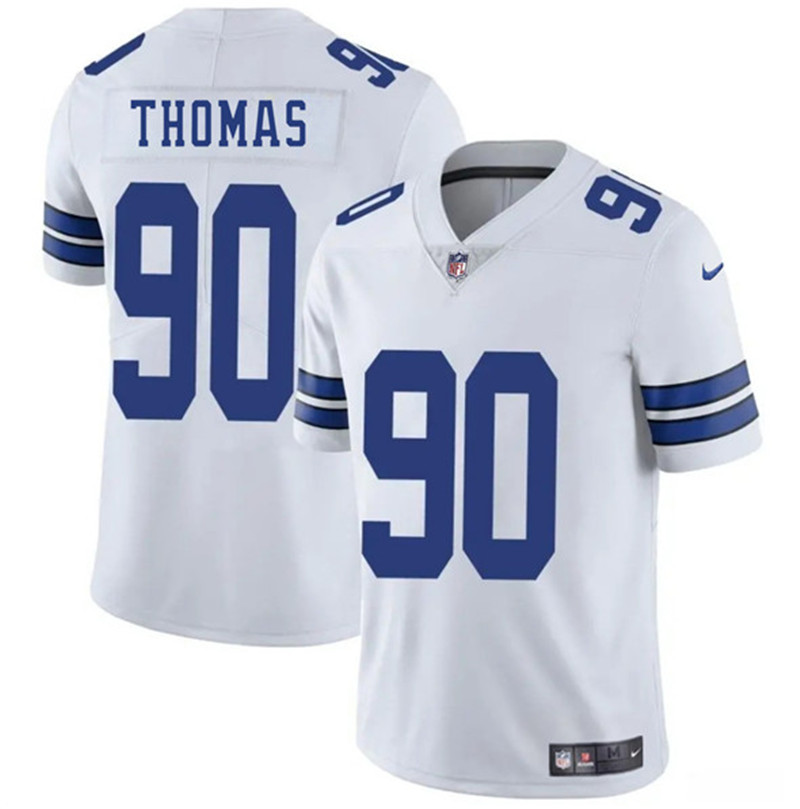 Men's Dallas Cowboys 90 Solomon Thomas White 2025 Vapor Untouchable Limited Football Stitched Jersey