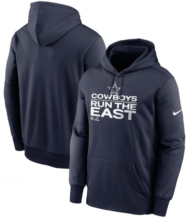 Men's Dallas Cowboys Nike Navy 2021 NFC East Division Champions Trophy Collection Pullover Hoodie