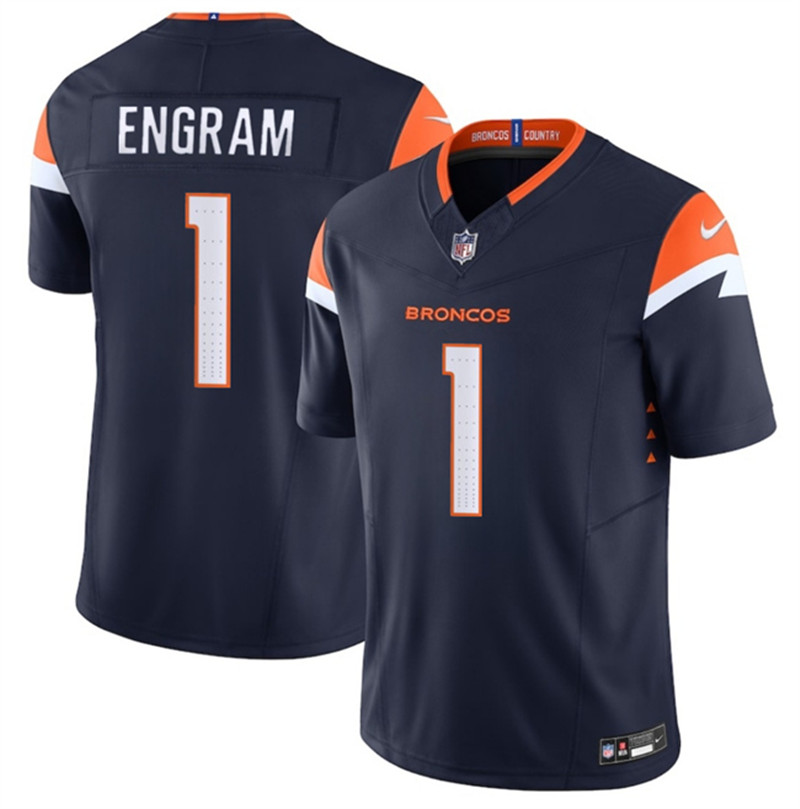 Men's Denver Broncos 1 Evan Engram Navy 2025 F.U.S.E. Alternate Vapor Limited Football Stitched Jersey