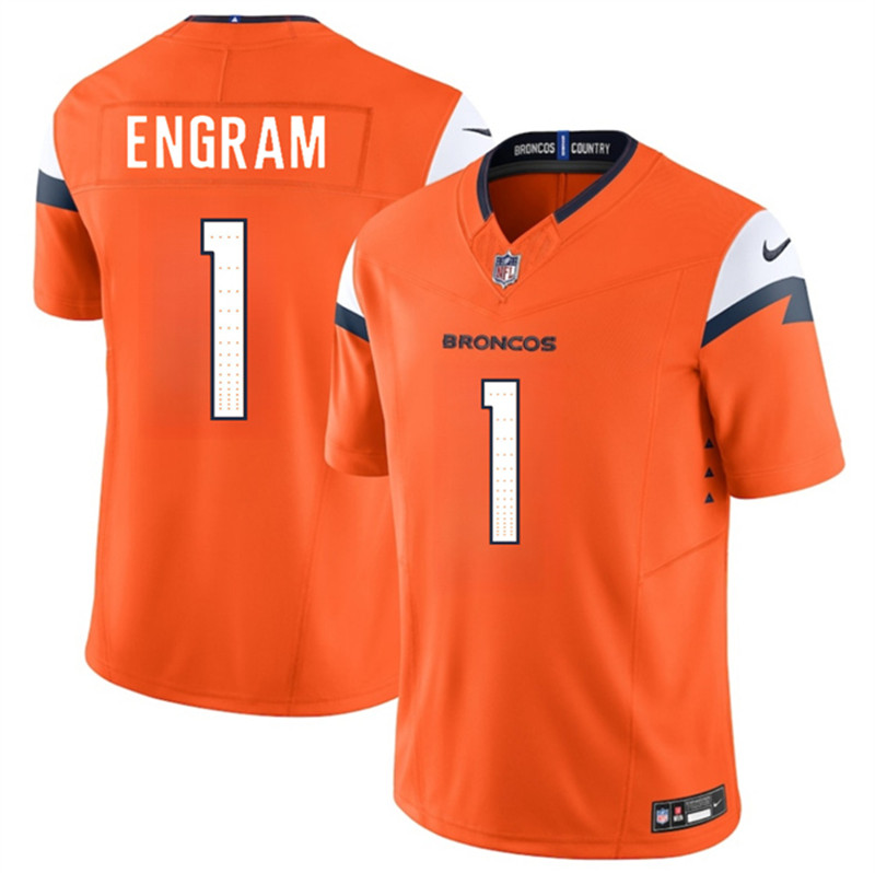 Men's Denver Broncos 1 Evan Engram Orange 2025 F.U.S.E. Vapor Limited Football Stitched Jersey