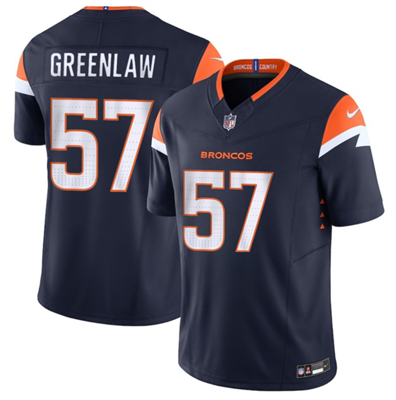 Men's Denver Broncos 57 Dre Greenlaw Navy 2025 F.U.S.E. Alternate Vapor Limited Football Stitched Jersey