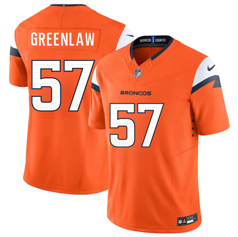 Men's Denver Broncos 57 Dre Greenlaw Orange 2025 F.U.S.E. Vapor Limited Football Stitched Jersey