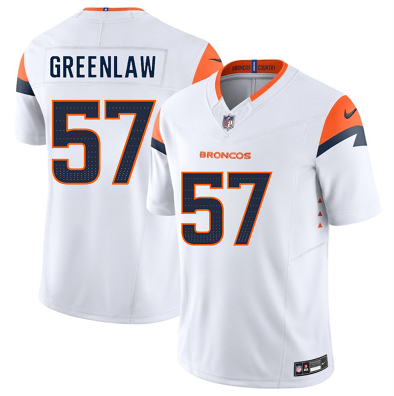 Men's Denver Broncos 57 Dre Greenlaw White 2025 F.U.S.E. Vapor Limited Football Stitched Jersey