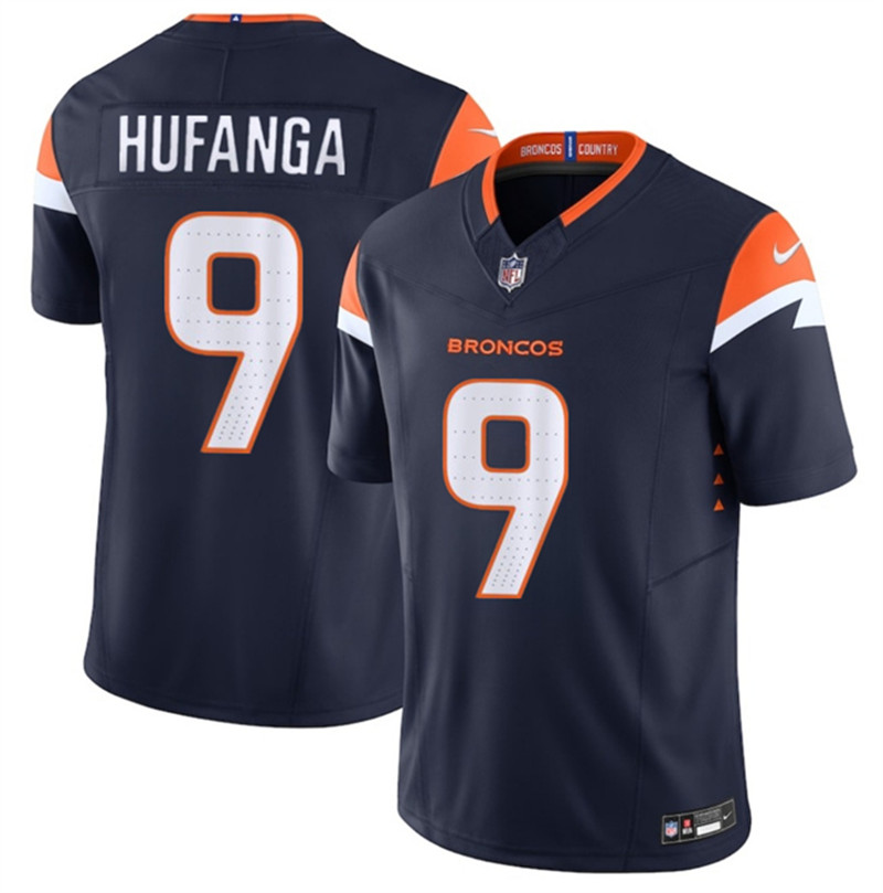 Men's Denver Broncos 9 Talanoa Hufanga Navy 2025 F.U.S.E. Alternate Vapor Limited Football Stitched Jersey