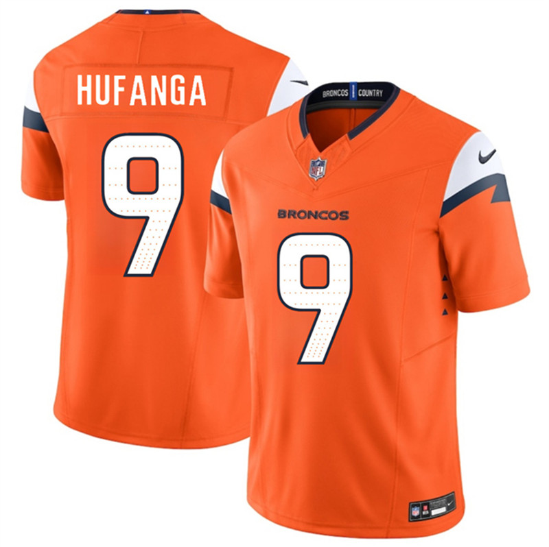 Men's Denver Broncos 9 Talanoa Hufanga Orange 2025 F.U.S.E. Vapor Limited Football Stitched Jersey
