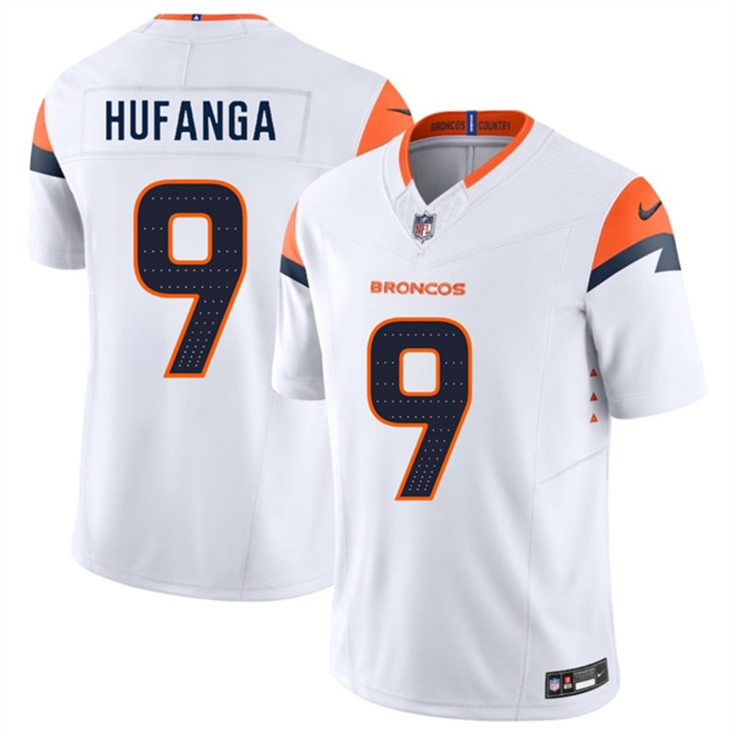 Men's Denver Broncos 9 Talanoa Hufanga White 2025 F.U.S.E. Vapor Limited Football Stitched Jersey