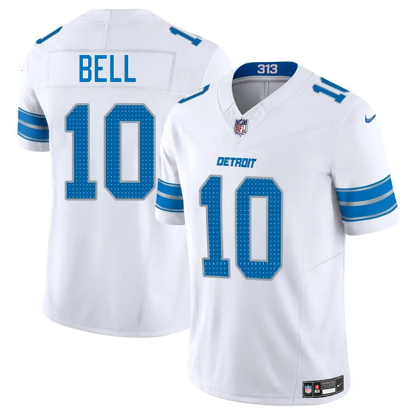 Men's Detroit Lions 10 Ronnie Bell White 2025 F.U.S.E. Vapor Limited Football Stitched Jersey