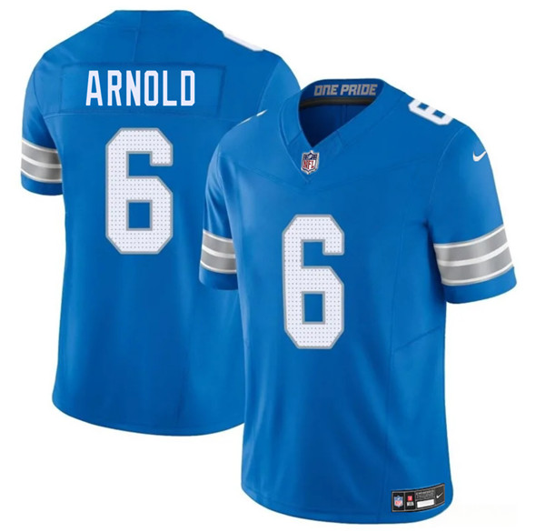 Men's Detroit Lions 6 Terrion Arnold Blue 2025 F.U.S.E. Vapor Limited Football Stitched Jersey