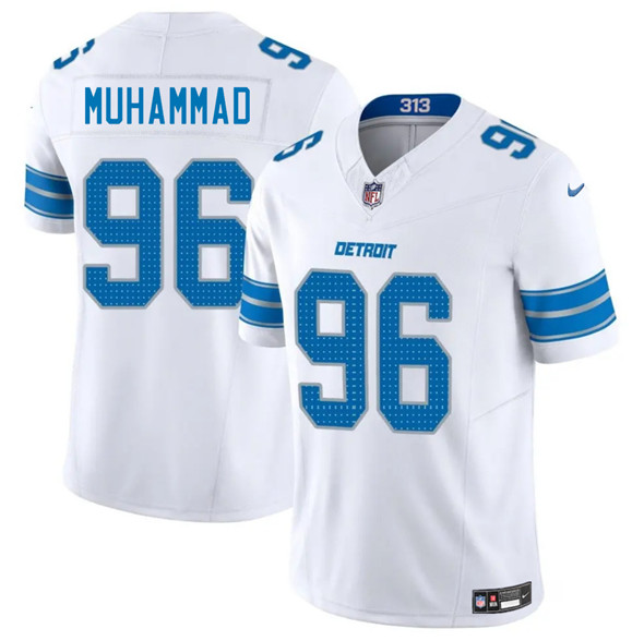 Men's Detroit Lions 96 Al Quadin Muhammad White 2025 F.U.S.E. Vapor Limited Football Stitched Jersey