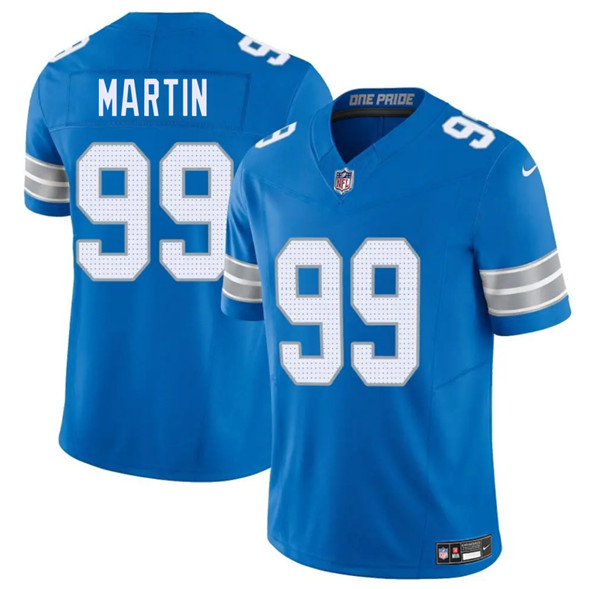 Men's Detroit Lions 99 Brodric Martin Blue 2025 F.U.S.E. Vapor Limited Football Stitched Jersey