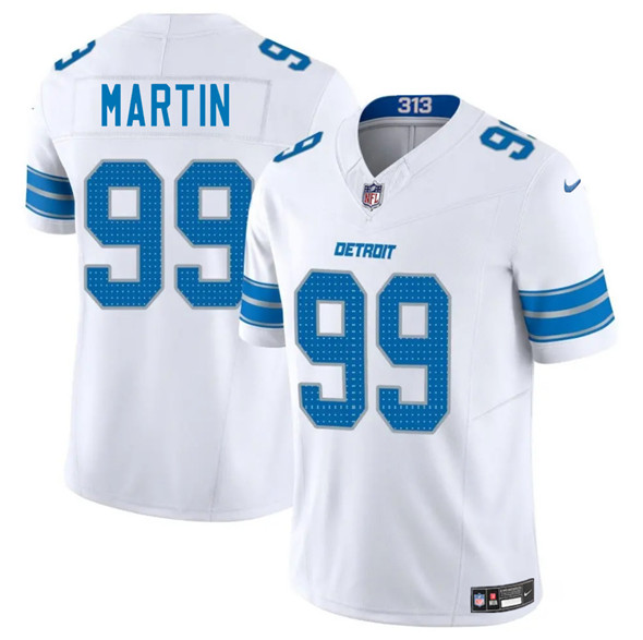 Men's Detroit Lions 99 Brodric Martin White 2025 F.U.S.E. Vapor Limited Football Stitched Jersey