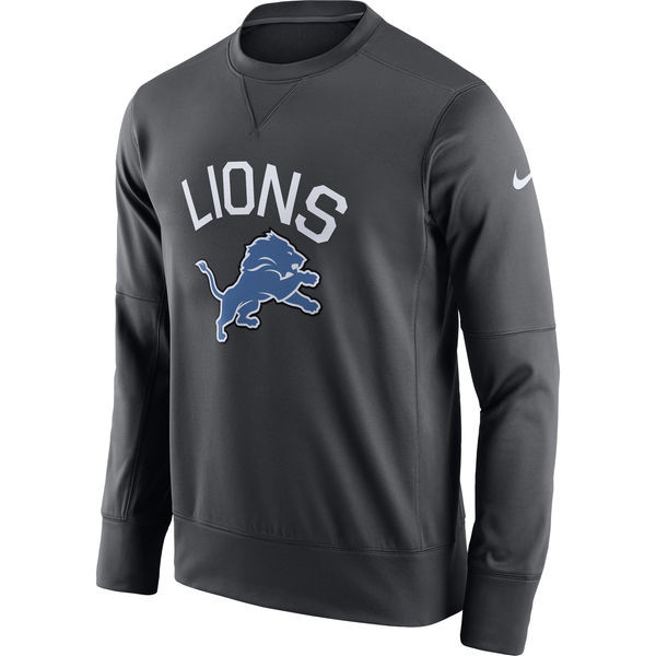 Men's Detroit Lions  Anthracite Sideline Circuit Performance Sweatshirt