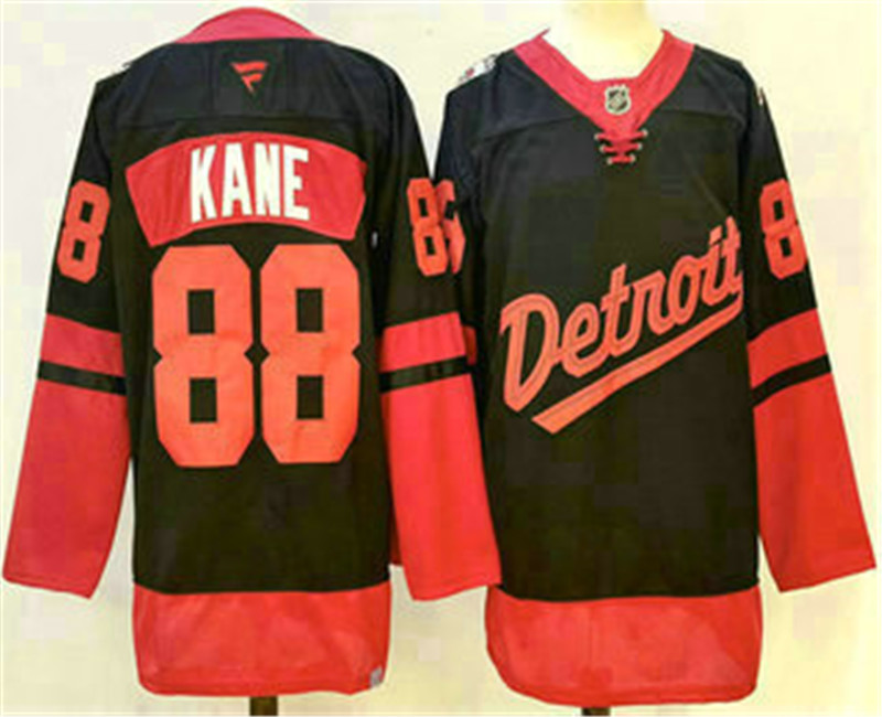 Men's Detroit Red Wings 88 Patrick Kane Black 2025 Stadium Series Stitched Jersey