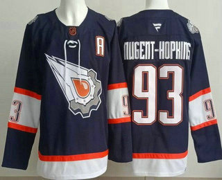 Men's Edmonton Oilers 93 Ryan Nugent Hopkins Navy Alternate Authentic Jersey