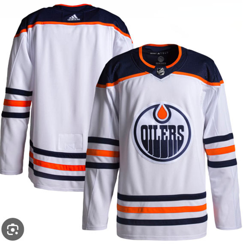 Men's Edmonton Oilers Blank White Stitched Jersey