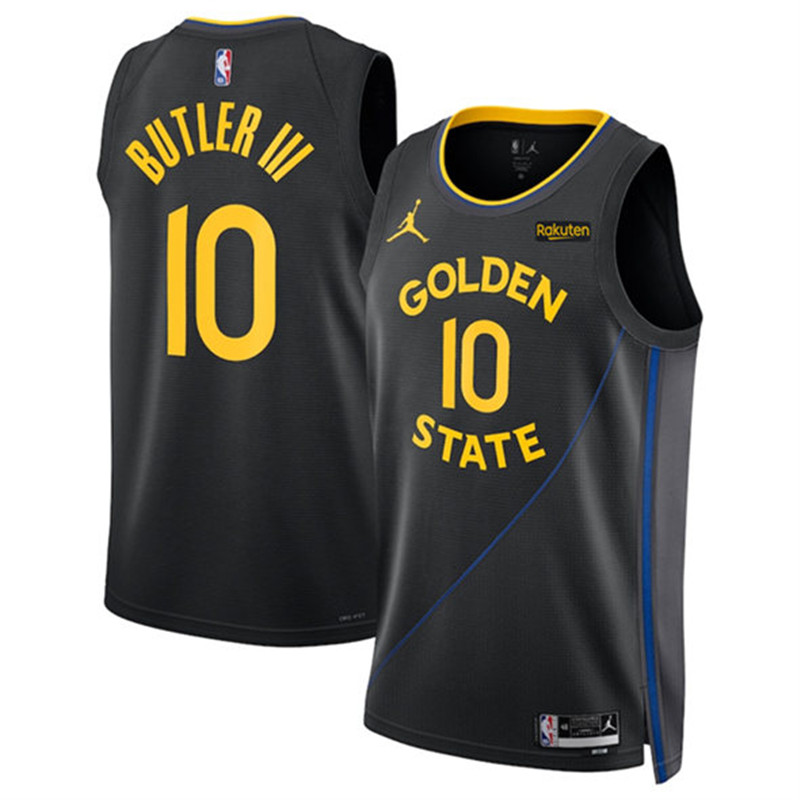 Men's Golden State Warriors 10 Jimmy Bulter III Black 2025 Statement Edition Stitched Basketball Jersey