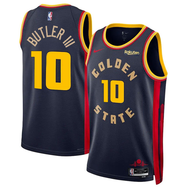 Men's Golden State Warriors 10 Jimmy Bulter III Navy 2025 City Edition Stitched Basketball Jersey