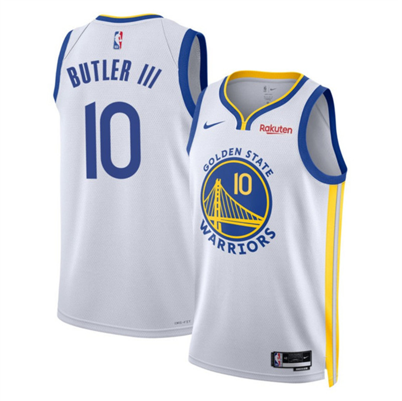 Men's Golden State Warriors 10 Jimmy Bulter III White 2025 Association Edition Swingman Stitched Basketball Jersey