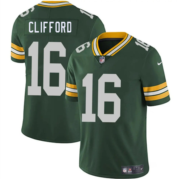 Men's Green Bay Packers 16 Sean Clifford Green 2025 Vapor Untouchable Limited Football Stitched Jersey