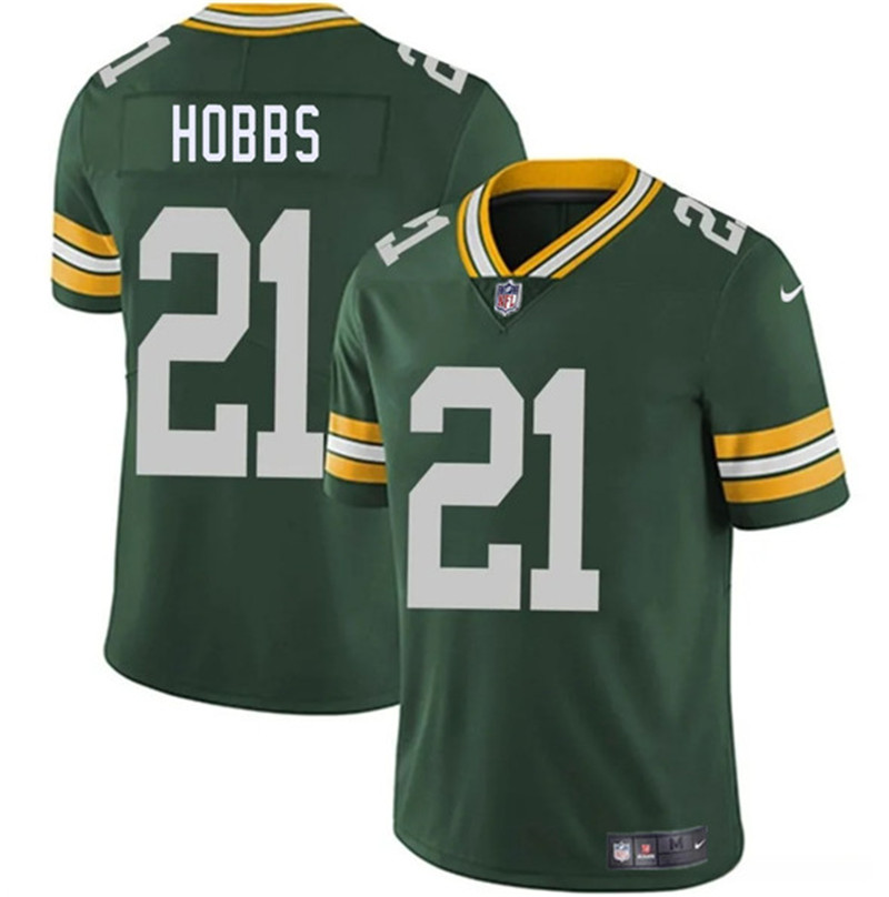 Men's Green Bay Packers 21 Nate Hobbs Green 2025 Vapor Untouchable Limited Football Stitched Jersey