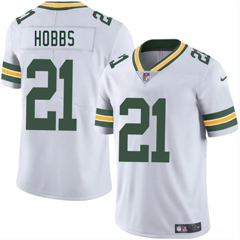 Men's Green Bay Packers 21 Nate Hobbs White 2025 Vapor Untouchable Limited Football Stitched Jersey