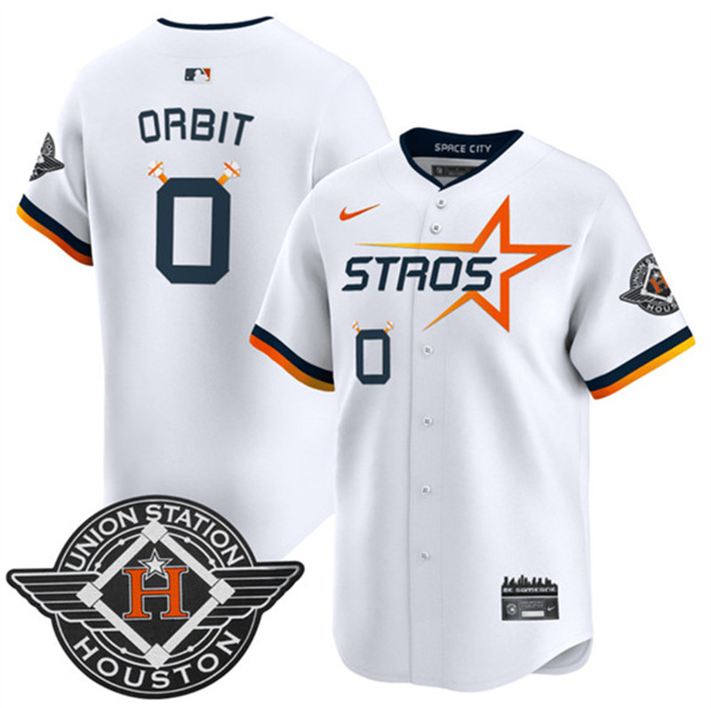 Men's Houston Astros 0 Orbit White 2025 City Connect Limited Stitched Baseball Jersey