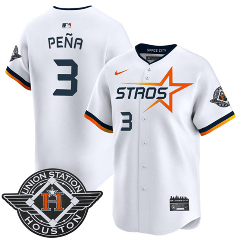 Men's Houston Astros 3 Jeremy Pena White 2025 City Connect Limited Stitched Baseball Jersey