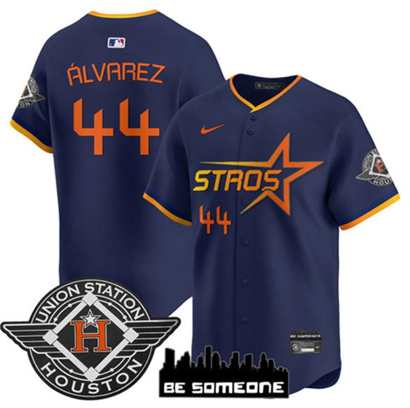Men's Houston Astros 44 Yordan Alvarez Navy 2025 City Connect Limited Stitched Baseball Jersey