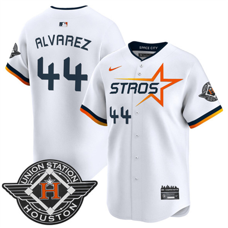 Men's Houston Astros 44 Yordan Alvarez White 2025 City Connect Limited Stitched Baseball Jersey