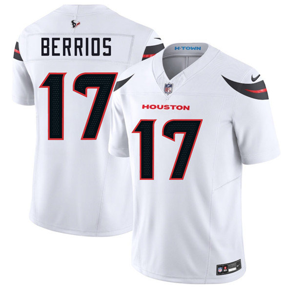 Men's Houston Texans 17 Braxton Berrios White 2025 F.U.S.E. Vapor Limited Football Stitched Jersey