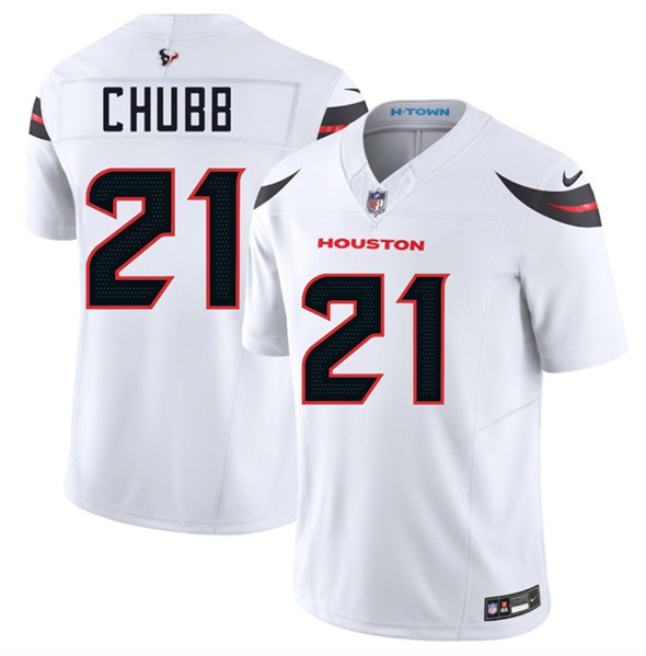 Men's Houston Texans 21 Nick Chubb White 2025 F.U.S.E. Vapor Limited Football Stitched Jersey