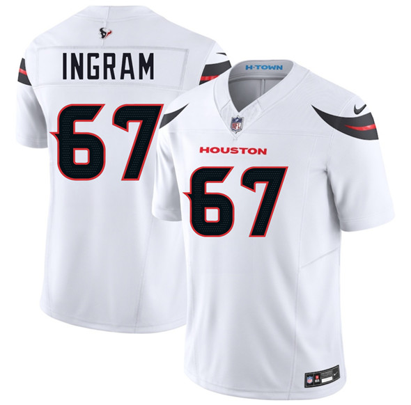 Men's Houston Texans 67 Ed Ingram White 2025 F.U.S.E. Vapor Limited Football Stitched Jersey
