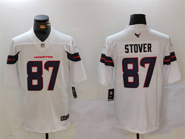 Men's Houston Texans 87 Cade Stover White Vapor Untouchable Football Stitched Jersey
