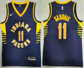 Men's Indiana Pacers 11 Domantas Sabonis New Navy Blue 2021 Nike Swingman Stitched NBA Jersey