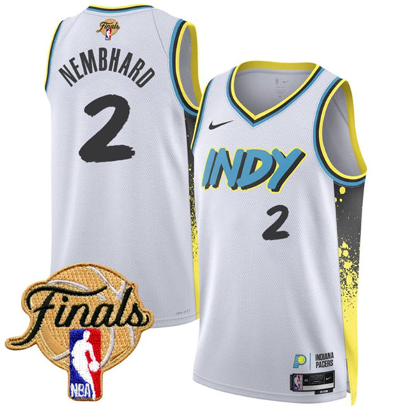 Men's Indiana Pacers 2 Andrew Nembhard White 2024 25 City Edition Stitched Basketball Jersey