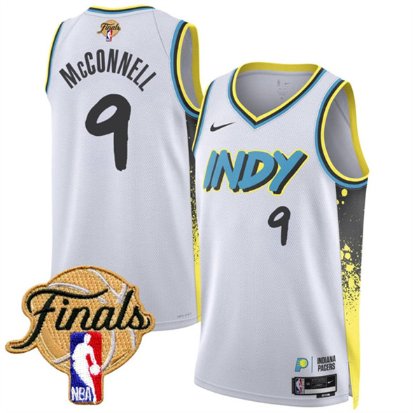 Men's Indiana Pacers 9 T.J. McConnell White 2024 25 City Edition Stitched Basketball Jersey