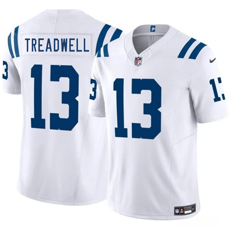 Men's Indianapolis Colts 13 Laquon Treadwell White 2025 F.U.S.E. Vapor Limited Football Stitched Jersey